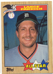 1987 Topps Baseball Cards      613     Lance Parrish AS UER#{(Pitcher heading#{on back)